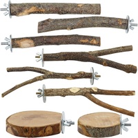 Perchoir pour perroquets en bois naturel durable et résistant aux morsures, écologique, station d'escalade, balançoire, jouet pour oiseaux de compagnie