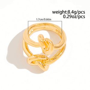 Anillos de Nudillo Geométricos Irregulares Estilo Vacaciones en la Playa, Unisex, Vintage, Color Oro y Plata, Aleación Abierta - Product Image 3