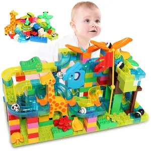 Blocs de construction pour enfants, course de billes, piste de balle labyrinthe, aventure dans la Jungle, blocs de construction, jouets pour enfants, cadeau