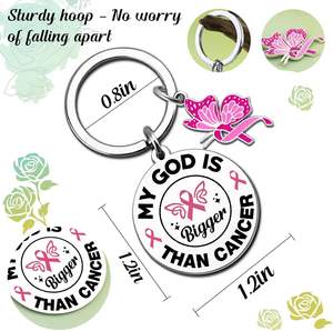 Брелок VIESUJI для женщин: сознательность и поддержка при раке молочной железы, поджелудочной железы, яичников и мочевого пузыря. Подарок для женщин, переживших рак молочной железы. - Product Image 2