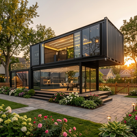 Maison préfabriquée de luxe sur mesure, écologique, de conception européenne, à 2 étages, en conteneurs, pour usage de villa, avec 3-4 chambres, idéale pour villa, école, hôpital