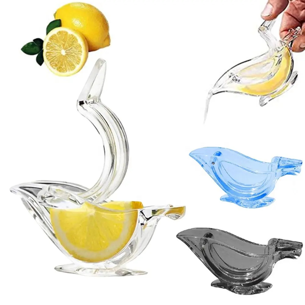 Kitchen Gadget Portable Hand Lime Presser Clear Citrus Press Acrylic Transparent Bird Lemon Juicer Manual Lemon Squeezer