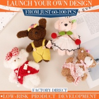 Création Personnalisée, Breloque de Sac en Peluche Animal à Habiller, Faible MOQ pour Sac Fourre-tout, Stock Boutique Enfant, Souvenir Coloré