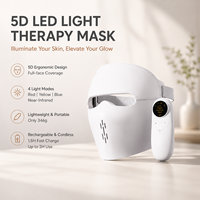 Masque facial LED rechargeable OEM d'usine, appareil de soin de la peau 5D, équipement de beauté portable, vente en gros