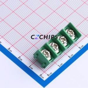 MX7620-7.62-04P-GN01-Cu-S-A Barrier Terminal Block Through hole,P=7.62mm Connector Two Sides 7.62mm 1x4P Straight Pin - Product Image 1