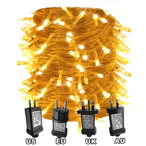 Low heart emisson UK US AU EU adapter decorative IP65 waterproof outdoor wedding christmas tree lawn decoration string lights