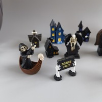 Micro-paysages style campagnard américain, artisanat en résine pour Halloween, accessoires DIY, panneaux de stationnement et décorations de bureau