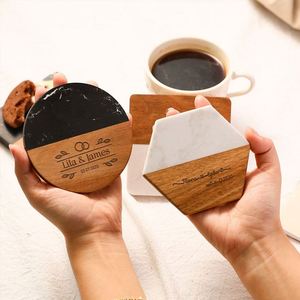 Hot Sale Custom Wedding Gifts Stone <b>Coaster</b> <b>Marble</b> Acacia Wooden <b>Coaster</b> for Drinks Cup Holders <b>Marble</b> <b>Coaster</b> - Product Image 3
