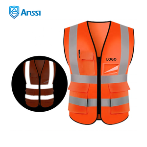 कस्टम उच्च दृश्यता परावर्तक फ्लोरोसेंट कार्यकर्ता बनियान पॉलिएस्टर निर्माण सुरक्षा बस्तियां सड़क सुरक्षा स्टॉक - Product Image 5