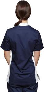 Kemeja tunik wanita, Atasan pakaian kerja wanita kerah lapel, seragam dokter kesehatan, dokter menyusui NHS - Product Image 3