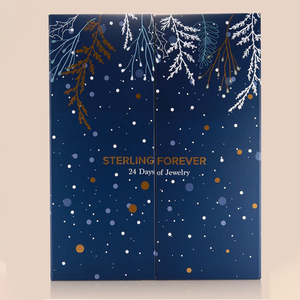 Light Blue Cardboard Jewelry Set Boxes with Matt Lamination Custom Logo for Earrings and Watches Seasonal <strong>Advent</strong> <strong>Calendar</strong> <strong>Box</strong> - Product Image 3