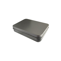 Boîte en étain portable à charnière pour clés USB, argentée unie, vente en gros