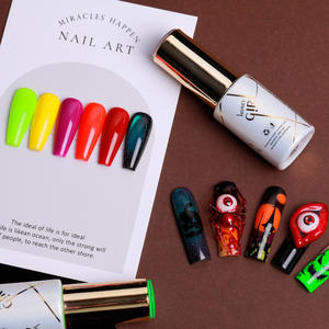 HONEY GIRL Vernis à ongles gel luminescent arc-en-ciel 10 couleurs, vente chaude, gel qui brille dans le noir, application DIY, conception personnalisée OEM/ODM - Product Image 1