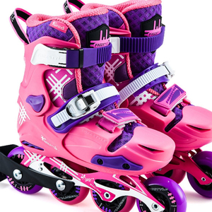 Patins à roulettes pour enfants, réglables en vitesse, pour débutants, 4 roues, roulements ABEC-9, légers, pour slalom, pour filles et garçons - Product Image 3