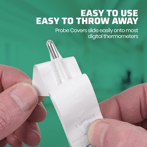 Cubiertas de sonda de termómetro Paquete de 100 Termómetro digital desechable universal para axilas rectales orales sanitarias precisas - Product Image 3