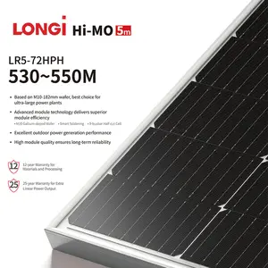 Pannello solare Longi, 530W 540W 550W, 30 anni di garanzia, vendita diretta in fabbrica