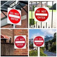 Panneau de signalisation de sécurité réfléchissant en aluminium, film réfléchissant de première qualité, panneau routier durable, entrée en sens unique, imprimé UV 24h/24