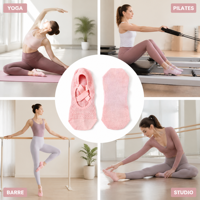 Chaussettes de yoga en maille respirante pour femmes, antidérapantes, extensibles, pour studio et sport, fabrication OEM, étiquette privée, design personnalisé
