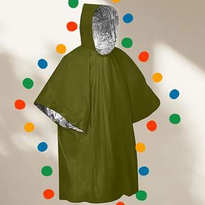 Poncho de survie d'urgence - Poncho de pluie jetable imperméable pour adultes |   Kit de survie compact pour le camping en plein air et les voyages pour hommes - Product Image 1