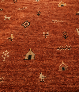 Tapis Gabbeh en laine noué à la main de haute qualité, tapis artisanal haut de gamme, motif géométrique, dos antidérapant pour maison de luxe - Product Image 2