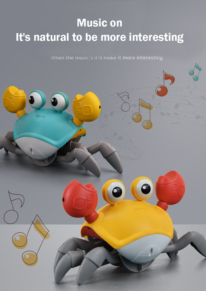 Induction Escape Crab Rechargeable Electric Pet Musical Toys Children'S Toys Birthday Gifts Educational Toys Learn To Climb Toys
