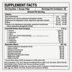 Poudre d'acides aminés EAA et BCAA, électrolytes, créatine, supplément nutritionnel sportif pour soutenir la croissance musculaire et l'endurance des femmes et des hommes - Product Image 5