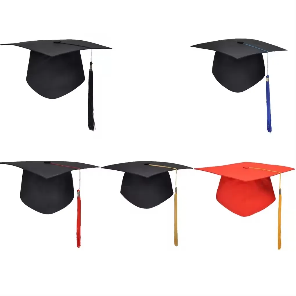 Wholesale Custom Elastic University Graduation Cap Adult Bachelor Postgraduate Master Graduation Hats Caps with Tassel