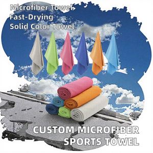 Serviette de sport en microfibre unie à séchage rapide, rectangulaire/carrée, lavable à la main, pour fitness, gym, avec logo personnalisé, pour activités de plein air et voyage, vente en gros - Product Image 2