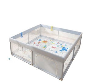 Parc de jeux pour bébé personnalisable avec filet transparent - Parc pour bébés spacieux - Product Image 1