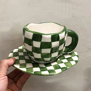 Cốc Cà Phê Mới Ins Retro Và Đĩa Lót Đĩa Sáng Tạo Cốc Gốm - Product Image 6