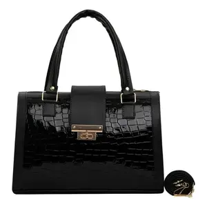 Bolso Croco para Mujer Fana Julia Negro de Plástico con 6 Bolsillos, Elegante y Práctico - Product Image 3