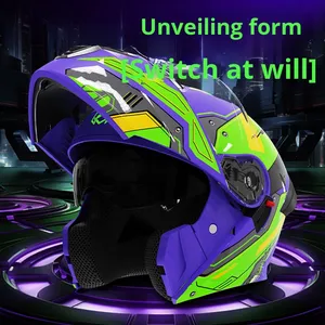 Thiết Kế Thời Trang Mới 3C/Dot Chứng Nhận Người Đàn Ông Phụ Nữ An Toàn Cưỡi Đôi Visors Flip-up Xe Máy Mũ Bảo Hiểm Đầy Đủ Mặt Mũ Bảo Hiểm - Product Image 4