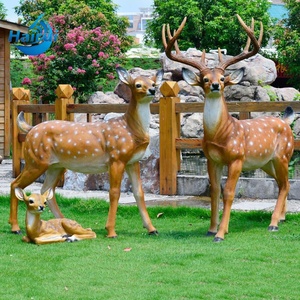 Décorations de fête d'anniversaire sur le thème de la jungle, statues d'<span class=keywords><strong>animaux</strong></span> de la savane en fibre de verre, grands cerfs, girafes, tigres, lions, accessoires en résine pour la location - Product Image 4