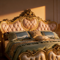 Lit double de style royal européen pour salon, villa et manoir – Le choix privilégié pour la chambre à coucher