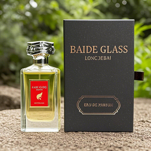 Factory New Irregular Perfume Spray <b>Bottle</b> Empty Clear Flat Pump Crimp 100ml Glass Square Perfume <b>Bottle</b> with Gift Box - Product Image 2