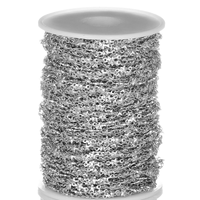 Chaînes en acier inoxydable plaqué or 18 carats, anti-ternissement, motif étoile gonflée, pour la fabrication de bijoux DIY (colliers, bracelets)