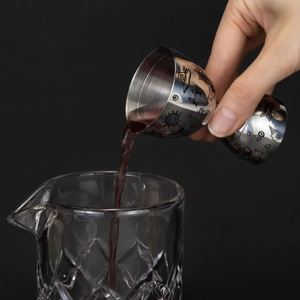 Jigger de coctelería tipo campana de 1/2 oz con grabado Tiki, de acero inoxidable 304, medidor de barman de doble punta con marcación interior - Product Image 2