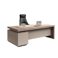 Bureau de direction moderne et minimaliste avec armoire en bois, mobilier de bureau commercial pour patron et PDG