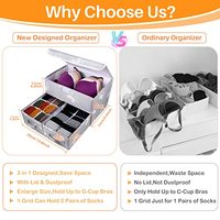 Organisateur de tiroir pour sous-vêtements avec couvercle et compartiments, idéal pour le rangement des vêtements dans la garde-robe (soutiens-gorge, chaussettes, chemises)