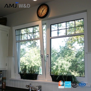 Ventanas Modernas con Rotura de Puente Térmico, Vidrio Templado Tintado, Ventana Abatible Horizontal de Aluminio Estrecho para Apartamentos y <span class=keywords><strong>Hoteles</strong></span> - Product Image 1