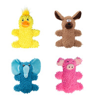 Jouet à mâcher pour chien en peluche texturée, couineur, à picots pour le nettoyage des dents, avec son original, pour chiot, vente en gros, usine OEM personnalisée