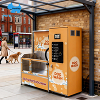 Kiosque de lavage pour chiens en acier inoxydable 304 pour extérieur, distributeur automatique commercial 24/7 avec pavillon