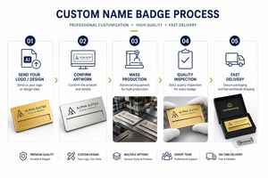 Épingles de revers personnalisées ODM en métal, plusieurs designs or et argent, avec votre propre nom, pour hôtels de luxe et entreprises, badges personnalisés avec logo - Product Image 5