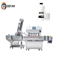 Machine de remplissage, de bouchage et d'emballage semi-automatique économique et personnalisable pour bouteilles PET de 500 ml, 1 L, 2 L (lait, yaourt, jus de fruits)