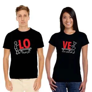 연애 편지 인쇄 로고 남자와 여자 연인 발렌타인 데이 T 셔츠에 대 한 OEM 하이 퀄리티 커플 T 셔츠