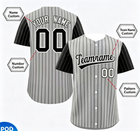 Camiseta de Béisbol Personalizada con Impresión 3D, 100% Poliéster, Manga Corta, Cierre de Botones, Compatible con Personalización de Nombre, Número y Patrón OEM/ODM