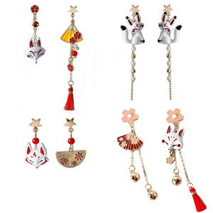 Nuovi Arrivi: <span class=keywords><strong>Orecchini</strong></span> Asimmetrici a Forma di Volpe <span class=keywords><strong>Anime</strong></span>, Lunghi <span class=keywords><strong>Orecchini</strong></span> con Nappa di Perle in Stile Etnico per Donne - Product Image 1