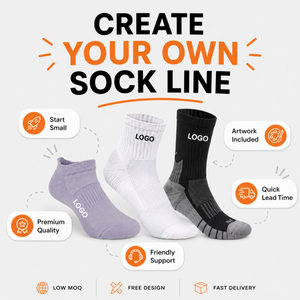 Custom Logo Cotton Athletic <b>Socks</b> for Men Breathable Cushion <b>Running</b> <b>Socks</b> Short Ankle for Marathon Cycling Training Workout Gym - Product Image 4