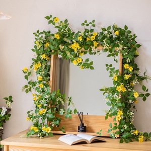 Artificial Vines And Creepers Primrose Yellow Green <b>Leaves</b> For <b>Wall</b> Decoration Indoor Outdoor Hanging Plant <b>Decor</b> - Product Image 1