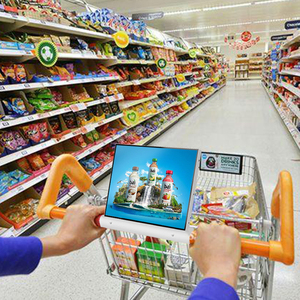 Bems 10 inch với pin <span class=keywords><strong>wifi</strong></span> 4 gam siêu thị xe đẩy kỹ thuật số biển và hiển thị quảng cáo hiển thị mua sắm giỏ hàng quảng cáo người chơi - Product Image 2